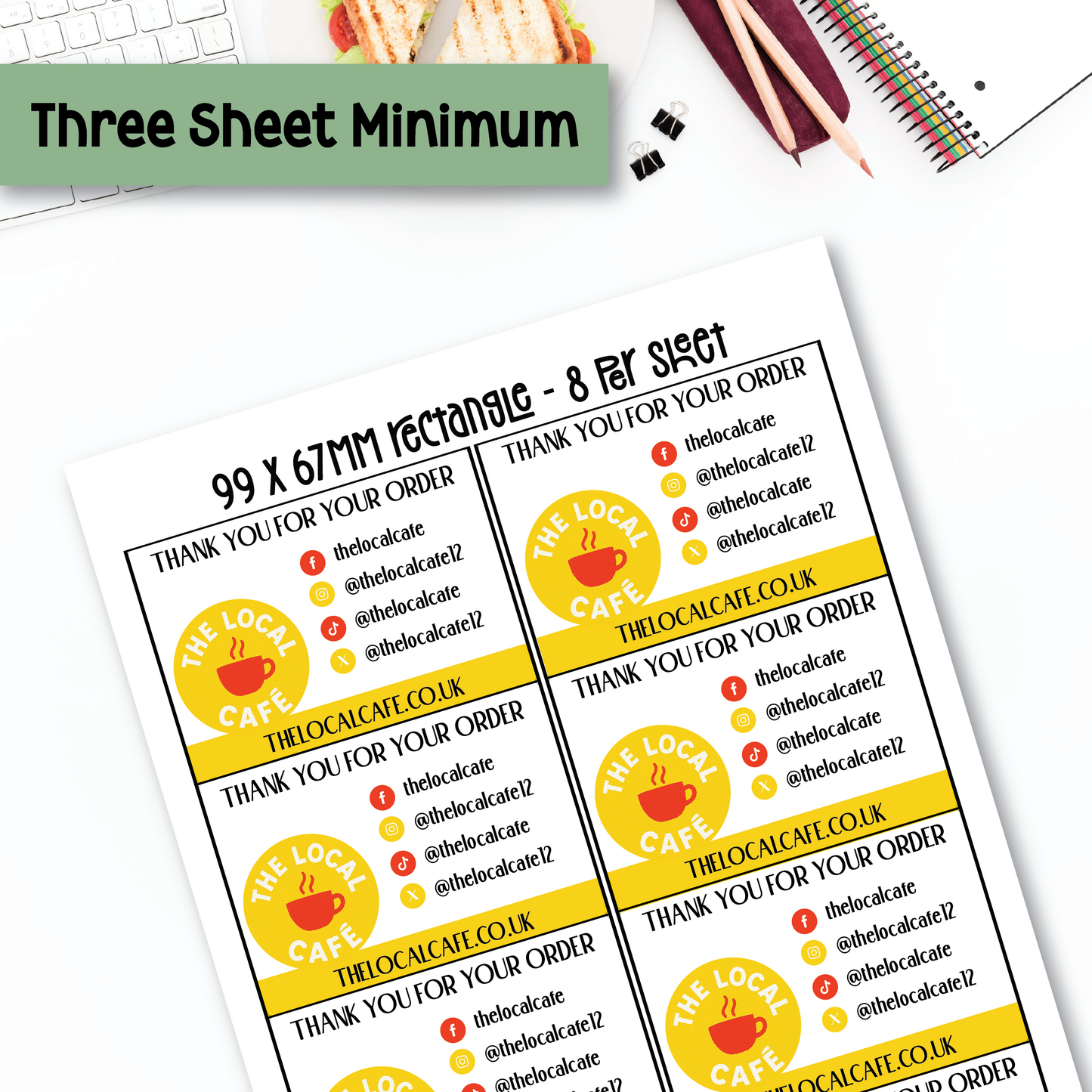 Matte Social Media Labels (Various Sizes)