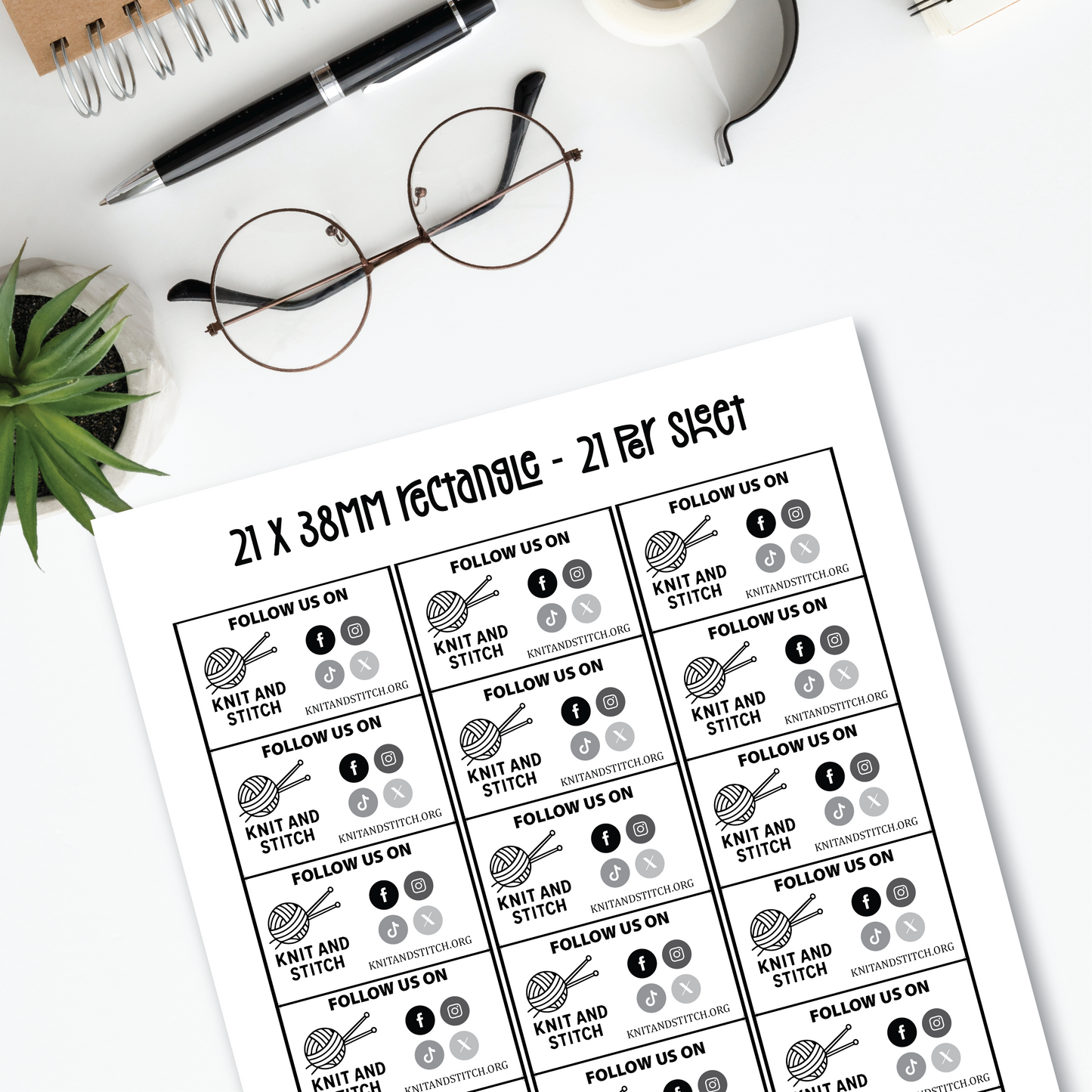 Matte Social Media Labels (Various Sizes)