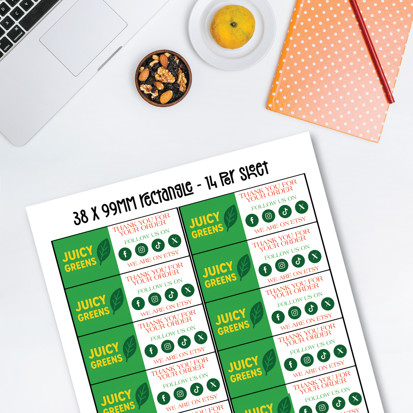 Matte Social Media Labels (Various Sizes)