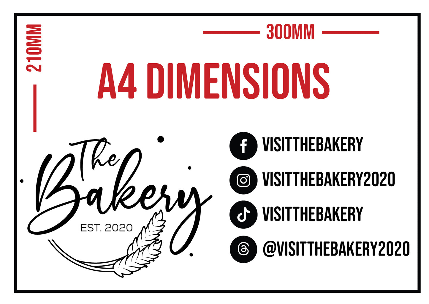 Custom Social Media Decal (A5 / A4 / 12x24")