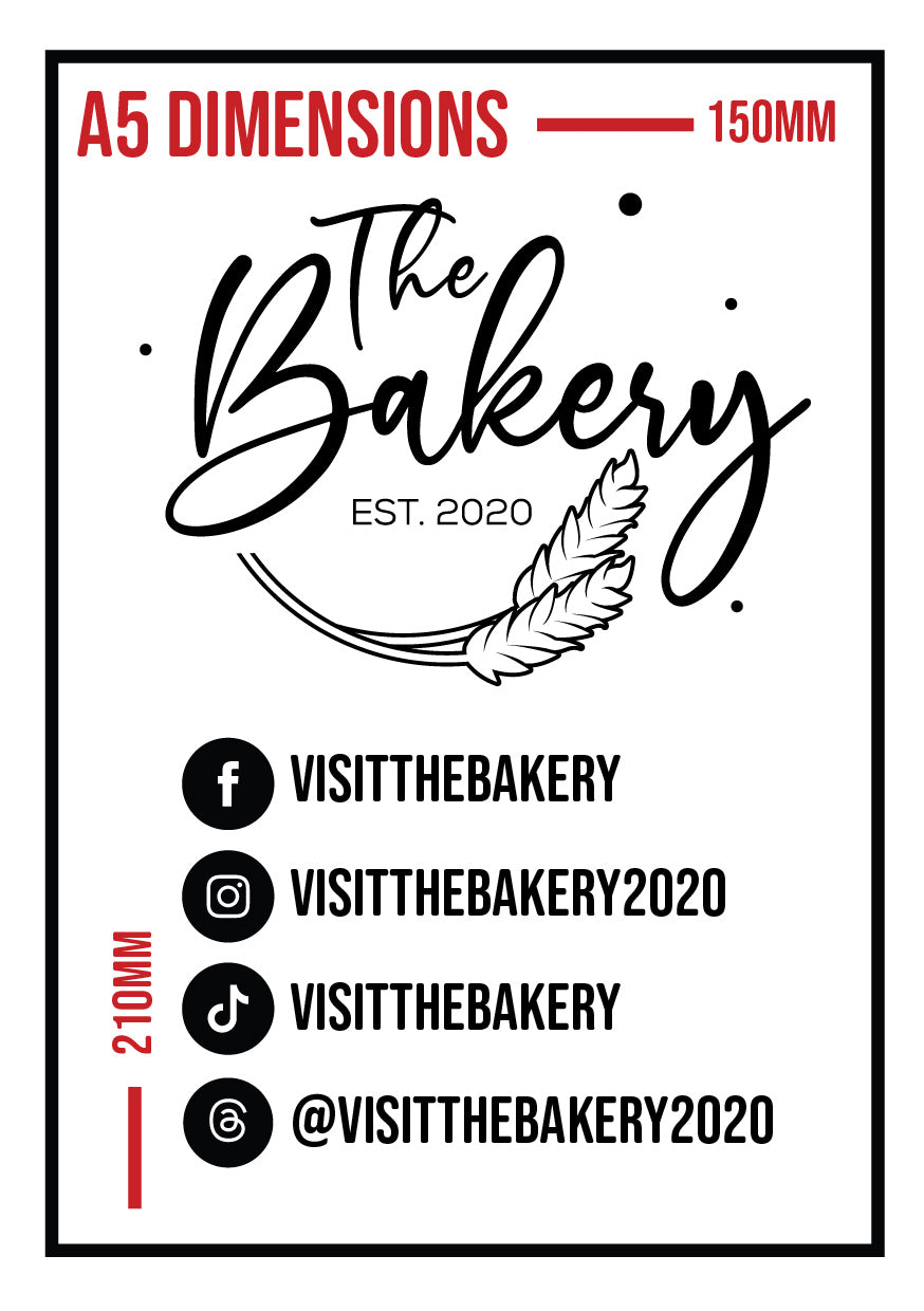 Custom Social Media Decal (A5 / A4 / 12x24")