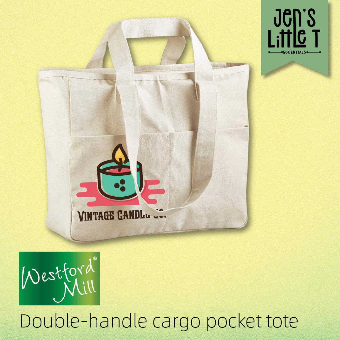 Westford Mill Double-Handle Cargo Pocket Tote