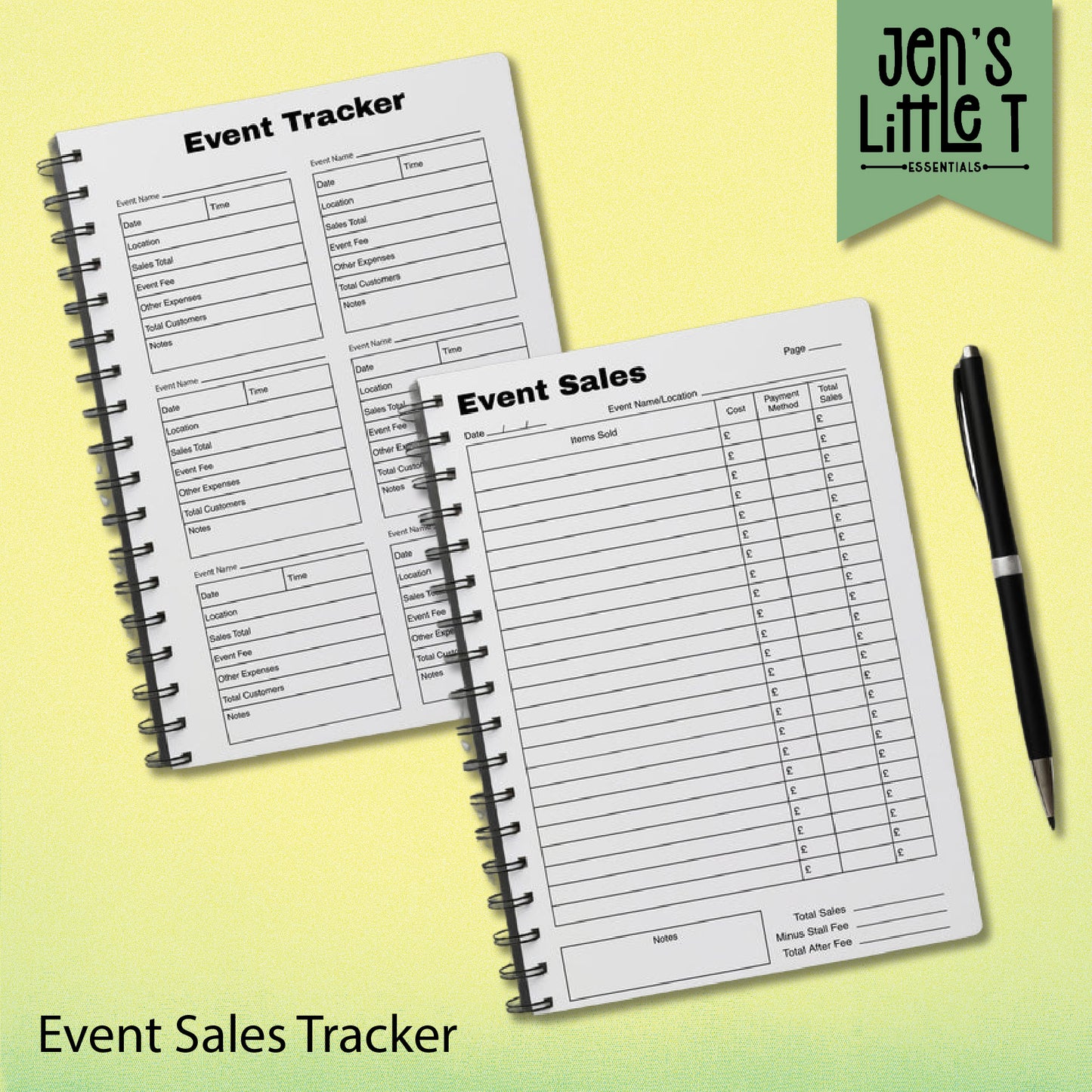 Event Sales Tracker Book