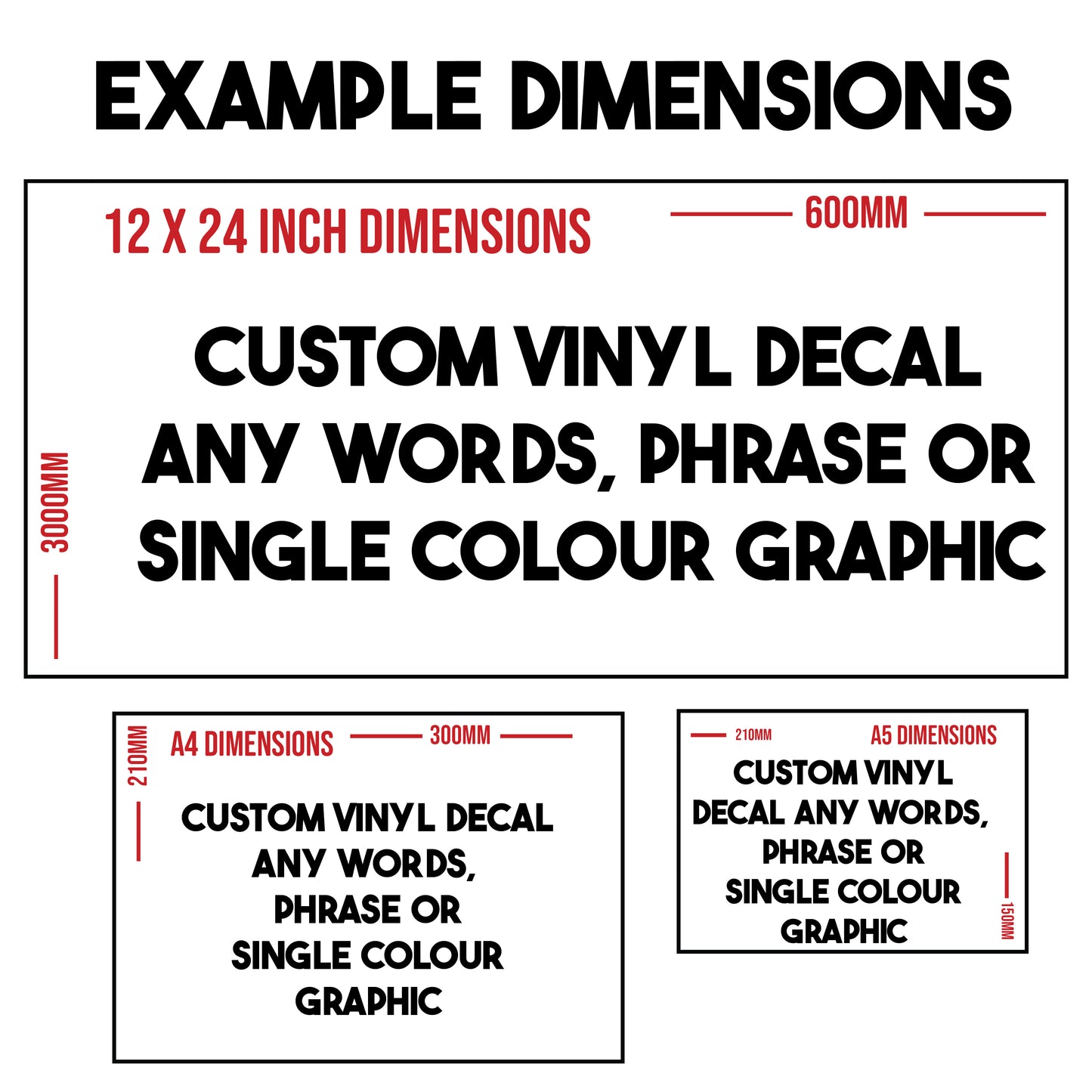 Custom Vinyl Decal (A5 / A4 / 12x24")