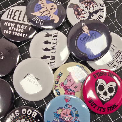 10x Custom 45mm Pin Badges – Limited Offer