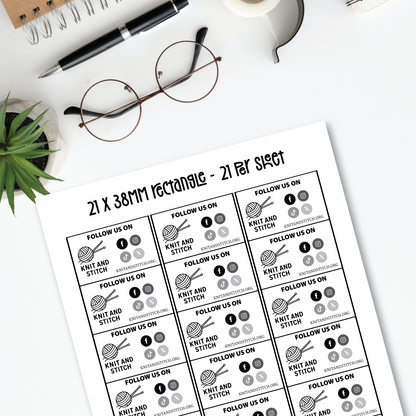 Matte Social Media Labels (Various Sizes)