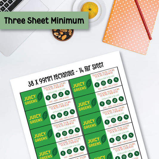 Matte Social Media Labels (Various Sizes)