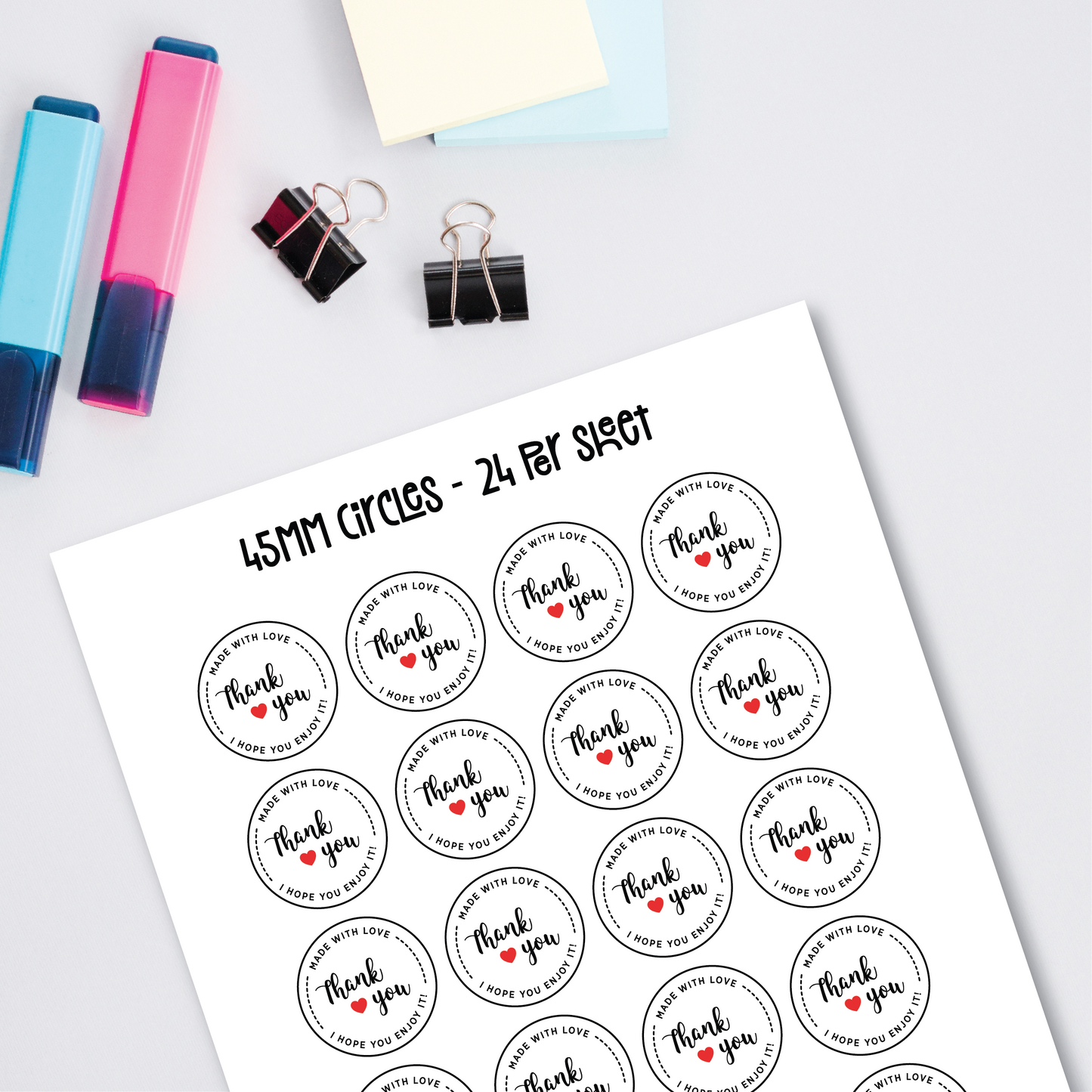 Thank You Labels (Various Sizes)
