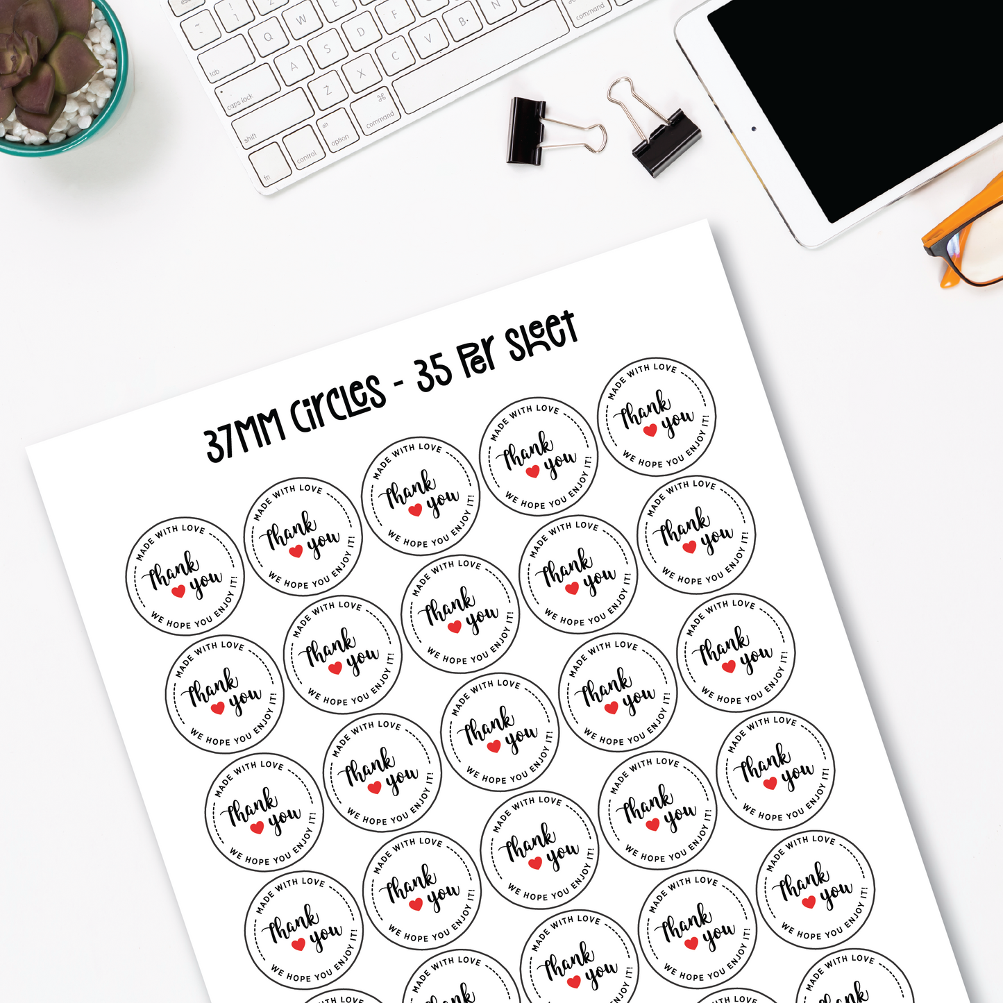 Thank You Labels (Various Sizes)