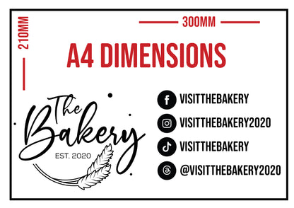Custom Social Media Decal (A5 / A4 / 12x24")