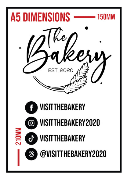 Custom Social Media Decal (A5 / A4 / 12x24")