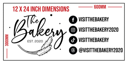 Custom Social Media Decal (A5 / A4 / 12x24")