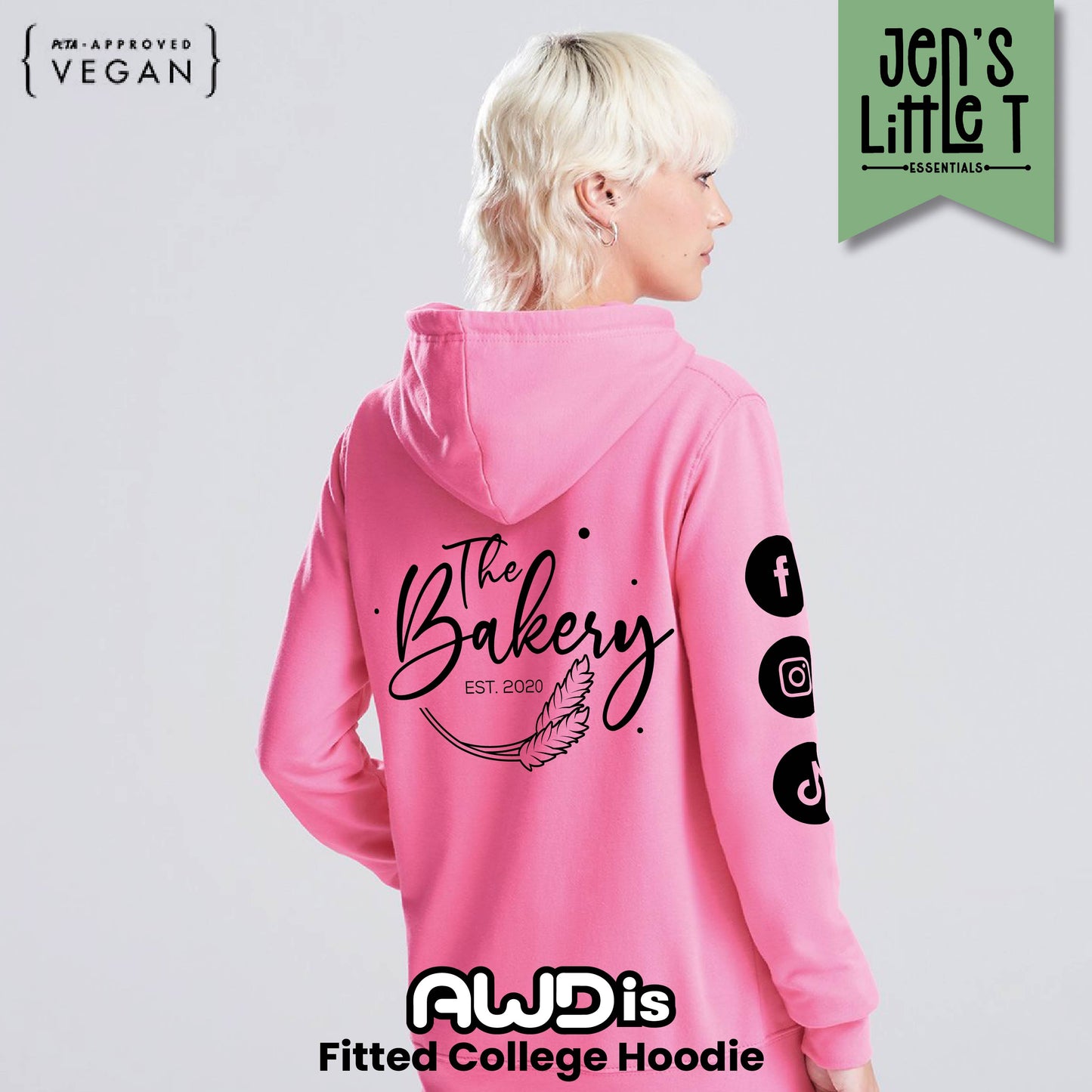 AWDis Fitted College Hoodie