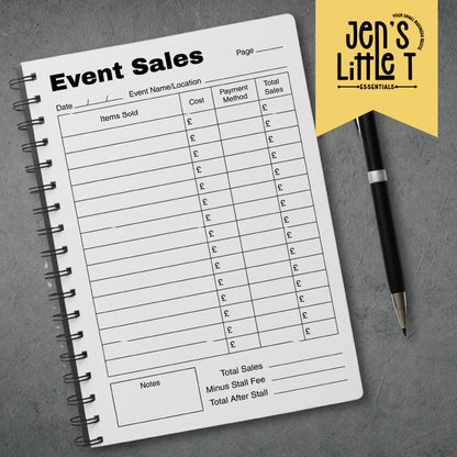 Event Sales Tracker Book