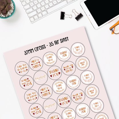 Golden Doodles Thank You Labels (Various Sizes)
