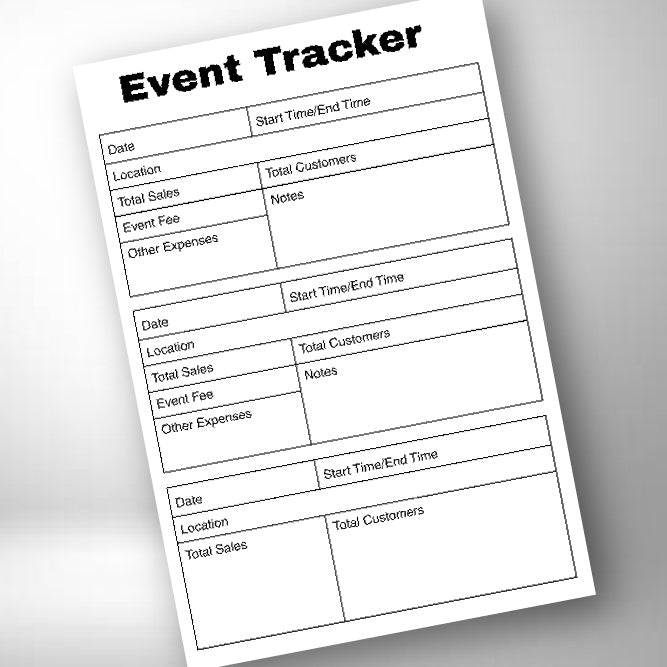 Event Sales Tracker Book