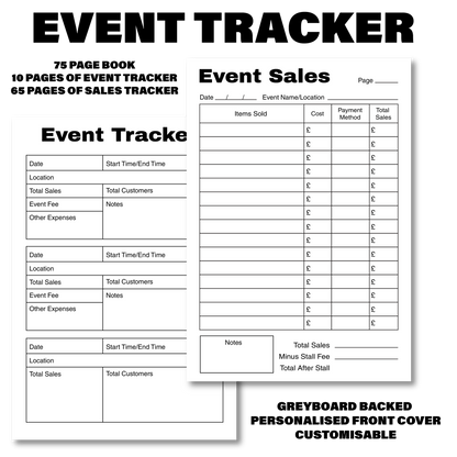 Event Sales Tracker Book