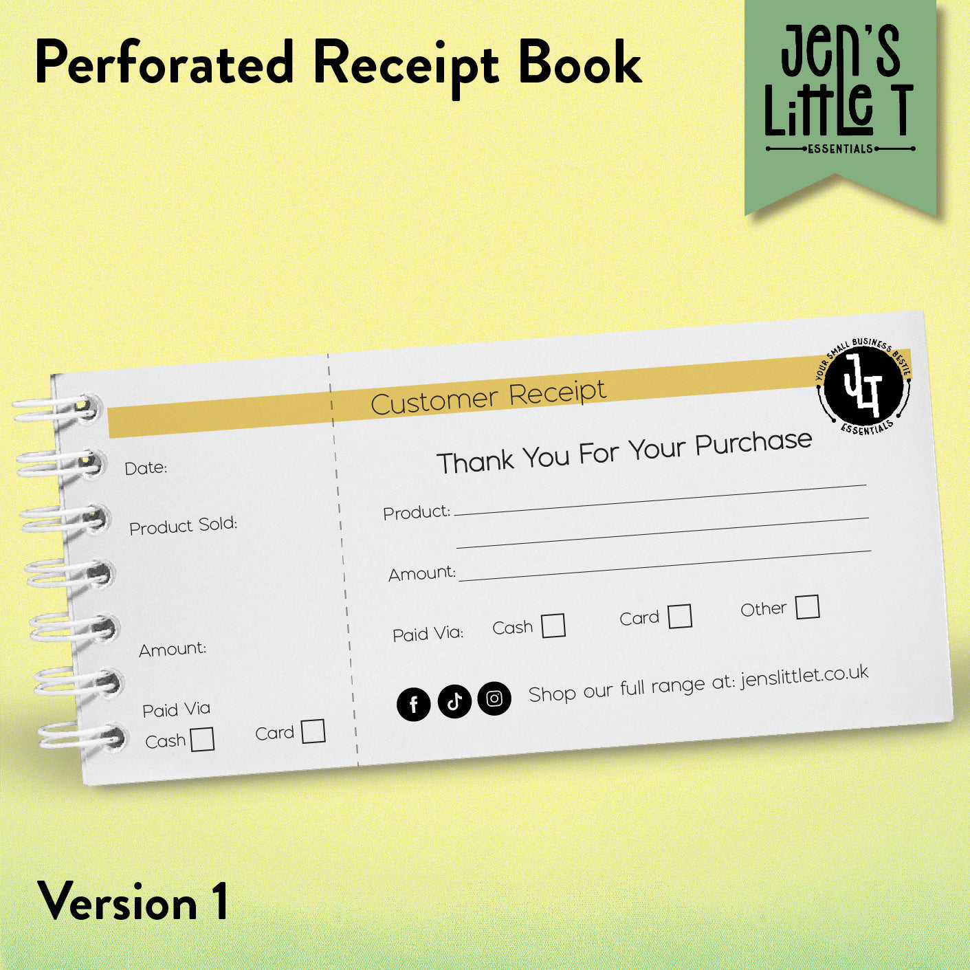 Customer Receipt Book