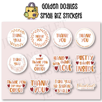 Golden Doodles Thank You Labels (Various Sizes)